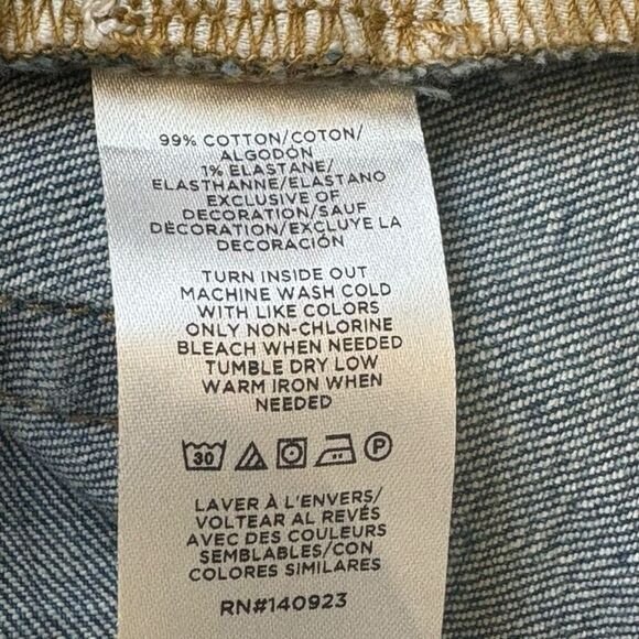 Loft Patchwork Girlfriend Blue Jeans in Classic Mid Wash Style # 766916 - Picture 5 of 6